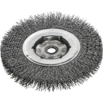 Drátěný kartáč Lessmann 340161 | Rotační kartáč jednořadý, ocelový drát zvlněný stolní bruska 150x50 / oceľ 0,30