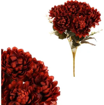 umělá květina Autronic Chryzantéma - umělá kytice, barva hnědá, sada 6 ks