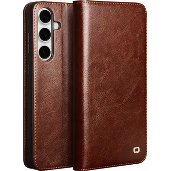 Pouzdro na mobilní telefon Kožené Pouzdro s klopou pro Galaxy S25 FE, QIALINO Leather Wallet, Kryt