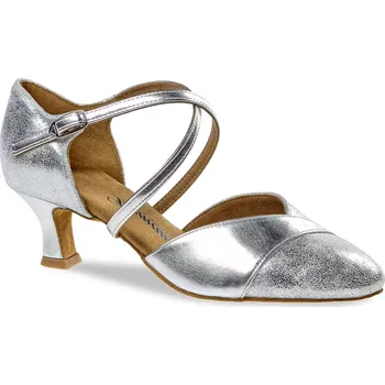 Dámské lodičky Dámské boty na standard Diamant mod.161 stříbrná kůže podpatek L5 cm - 26,5