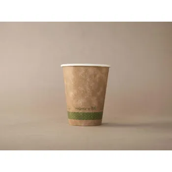 Jednorázové nádobí Bio papírový kelímek na horký nápoj hnědý 200-250 ml (8 oz)