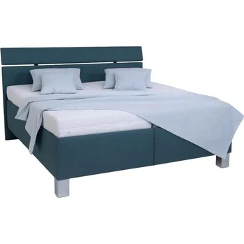 Postel Čalouněná postel s úložným prostorem bez matrace ALIS 160x200 cm petrolejová