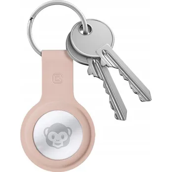 PŘÍVĚSEK NA KLÍČE CRONG SILICONE CASE WITH KEY RING PRO APPLE AIRTAG PÍSKOVĚ RŮŽOVÝ