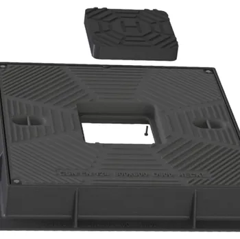 poklop Heckl Tamesis (s vložkou pro rádio přenos) litinový hranatý poklop 600 x 600 černá | cena za ks