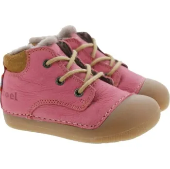 Chlapecká zimní obuv Koel Barefoot dětské zimní - Ava Leather Wool pink růžová Velikost: 20