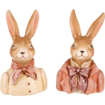 Autronic Zajíc v oblečku - bysta, menší, mix 2 druhů, cena za 1 ks, sada 6 ks