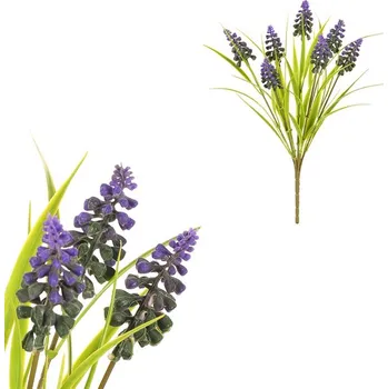 umělá květina Autronic Modřenec - umělá kytice, 7 květů, tmavě fialová barva, sada 12 ks