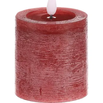 Svíčka Autronic Svíčka široká, sloupcovitá - parafín, LED osvětl. a časovač, červená, sada 4 ks