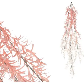 umělá květina Růžovo-bílá umělá převislá větev Asparagus, realistická dekorace do interiéru Barva: Růžová