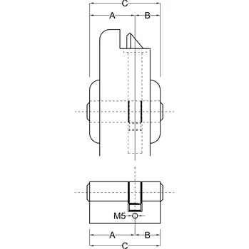 Vložka do dveří Stavební oboustranná vložka EVVA, stejně blok., 31/36, mosaz ponikl. matná