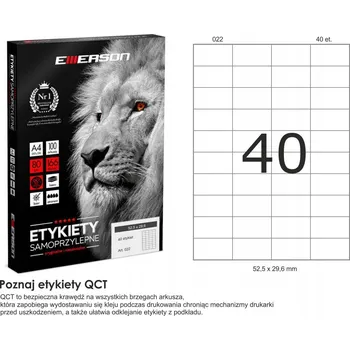 Samolepící etiketa Samolepicí etikety A4 EMERSON 100 listů 52,5x29,6 mm