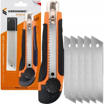 Pracovní nůž Nůž s odlamovací čepelí 18 mm + náhradní čepele VERGIONIC