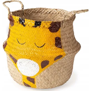 Úložný box Compactor dětský koš na hračky BELLY M - Žirafa, pletený z mořské trávy