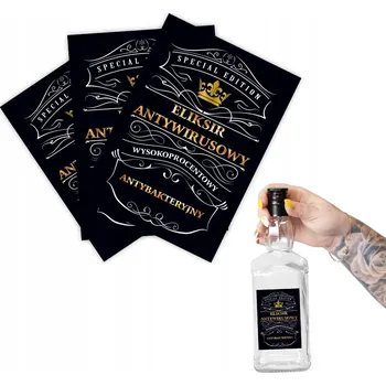 Speciální papír 10x Etikety na láhve ELIXÍR ANTIVIROVÝ - VIRUS