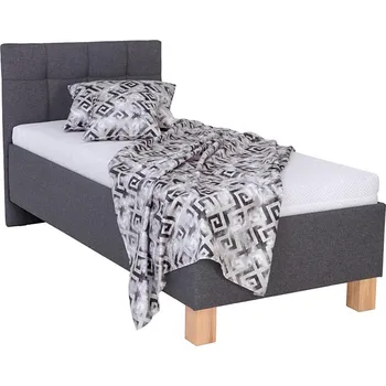 Postel Čalouněná postel s matrací a úložným prostorem MARIA ONE 90x200 cm šedá