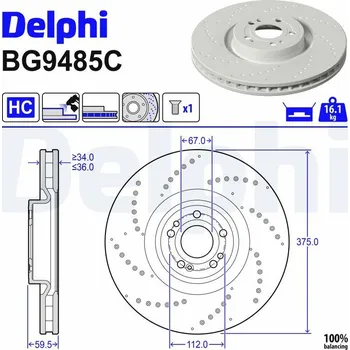 Brzdový kotouč Brzdový kotouč DELPHI BG9485C