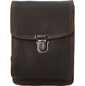 Pánská kožená crossbody taška tmavě hnědá - GreenWood Upton hnědá