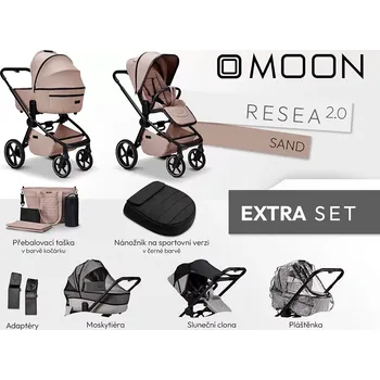 Kočárek MOON kombinovaný kočárek Resea 2.0 Extra set Sand