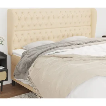 Čelo postele typu ušák krémové 203x23x118/128 cm textil IM_3118319