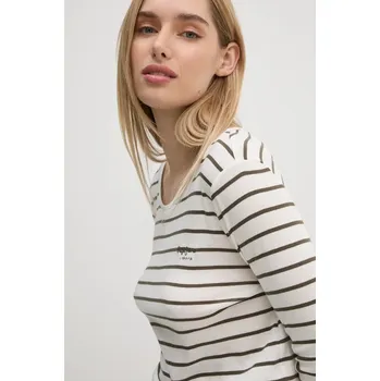 Pánské tričko Bavlněné tričko s dlouhým rukávem Pepe Jeans FINNA PL505937 béžová 01X, vel. XS