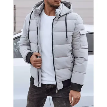 Pánská zimní bunda prošívaná s kapucí TX4838 Barva: Tmavě Šedá, Velikost: 3XL