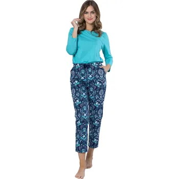 Dámské noční prádlo Dámské pyžamo Aja 1652 LEVEZA – Styl & Pohodlí Barva/Velikost: tyrkys tmavá / XL