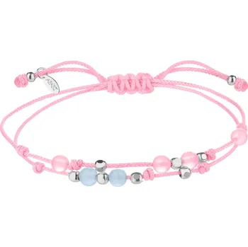 Náramek Náramek s prvky ze stříbra a kameny chalcedonu - kuličky - AP541-9661