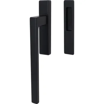 Okenní klika Klika pro HS portály Erwin, Černá matná Bez zamykání , vnější strana s mušlí