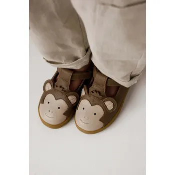 Dámské polobotky Dětské kožené polobotky Donsje Sunni Special Shoes Monkey hnědá barva, 2029601 88X, EUR 30