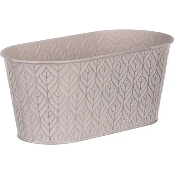 Autronic Obal kovový - truhlík, stříbrný vzor, barva šedá, sada 3 ks