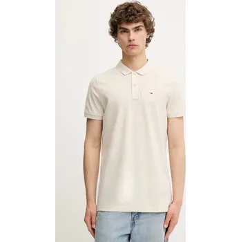 Bavlněné polo tričko Tommy Jeans DM0DM20676 béžová 01A, vel. L