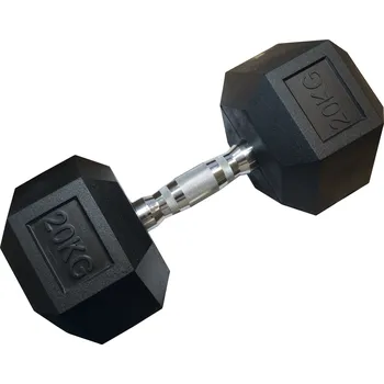 Jednoruční šestihranná HEX činka 20 kg pogumovaná