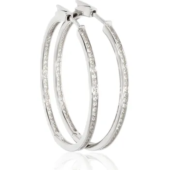 Náušnice Zlatnictví Helios Stříbrné kruhy posázené zirkony