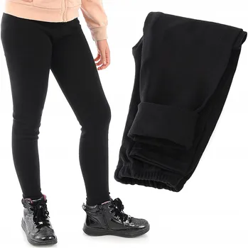 Dívčí legíny LAEMI dětské legíny dlouhé zateplené bavlna černé velikost 128