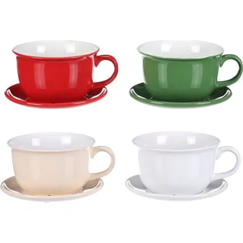 Obal na květináč Autronic Obal na květiny - šálek, keramika, mix 4 barev, cena za 1 ks, sada 8 ks