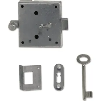 Dveřní kování Západkový zámek se 2 klíči, ocel pozink