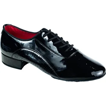 Dámské lodičky HDS Henzély | Pánské taneční boty na standard HDS PST002 černý lak perforované podpatek 2cm - 27,5