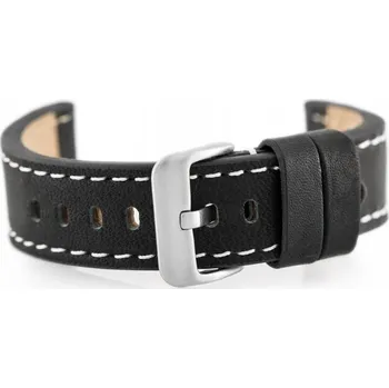 Řemínek na hodinky Řemínek k hodinkám 24 mm, černý silný kožený