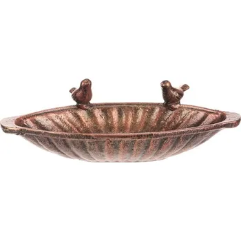 Krmítko pro ptáka Autronic Krmítko/pítko - kovové, tvar mušle s ptáčky, barva měděná-antik, sada 2 ks