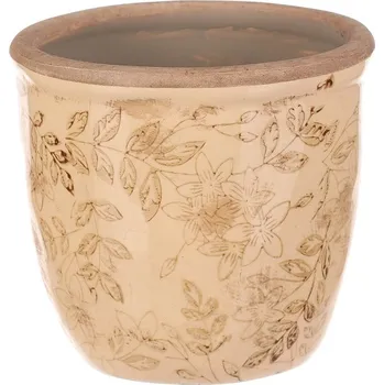 Obal na květináč Autronic Obal keramický na květiny - retro styl, tmavě žlutý, sada 6 ks