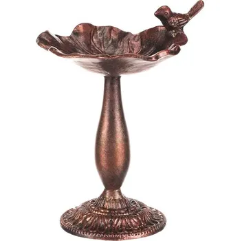 Krmítko pro ptáka Autronic Krmítko/pítko - kovový stojan, s ptáčkem, barva měděná-antik