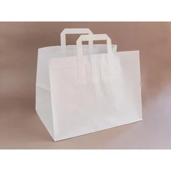 Nákupní taška Papírová taška Takeaway BÍLÁ 32 x 22 x 28 cm