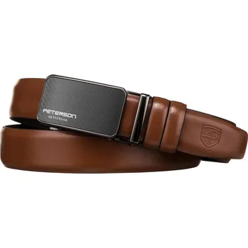 Opasek Kožený opasek Peterson PTN A002 BROWN Délka: 125 cm