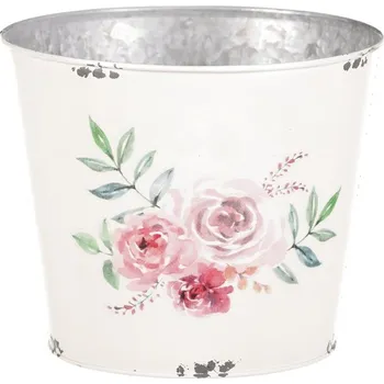 Autronic Kovový obal na květiny, design s růžemi., sada 2 ks