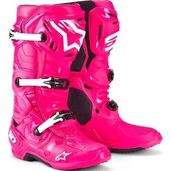 Moto oblečení Boty na motorku Alpinestars Tech 10 růžovo-černo-bílé