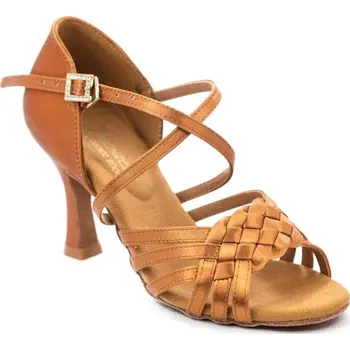 Dámská obuv HDS Henzély | Dámské taneční boty na latinu HDS DLA005 tělový satén podpatek F6,5 - 25