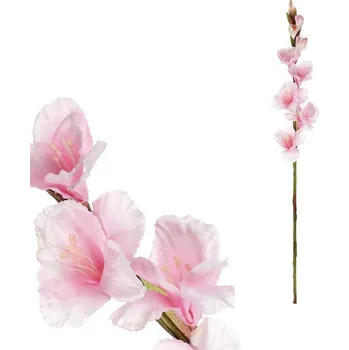 umělá květina Autronic Gladiola - umělá řezaná, barva světle růžová, sada 6 ks
