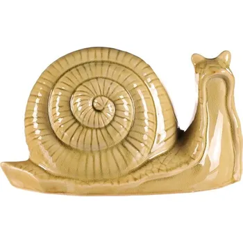 Zahradní dekorace Autronic Šnek keramický - zahradní dekorace, velký, sv. zelený, sada 2 ks