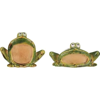 Vánoční dekorace Autronic Žába - keramická figurka, zelená, mix 2 druhů, cena za 1 ks, sada 6 ks