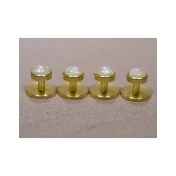 Manžetový knoflíček Frakové knoflíčky košilové sada 4ks zlaté s perletí - černé